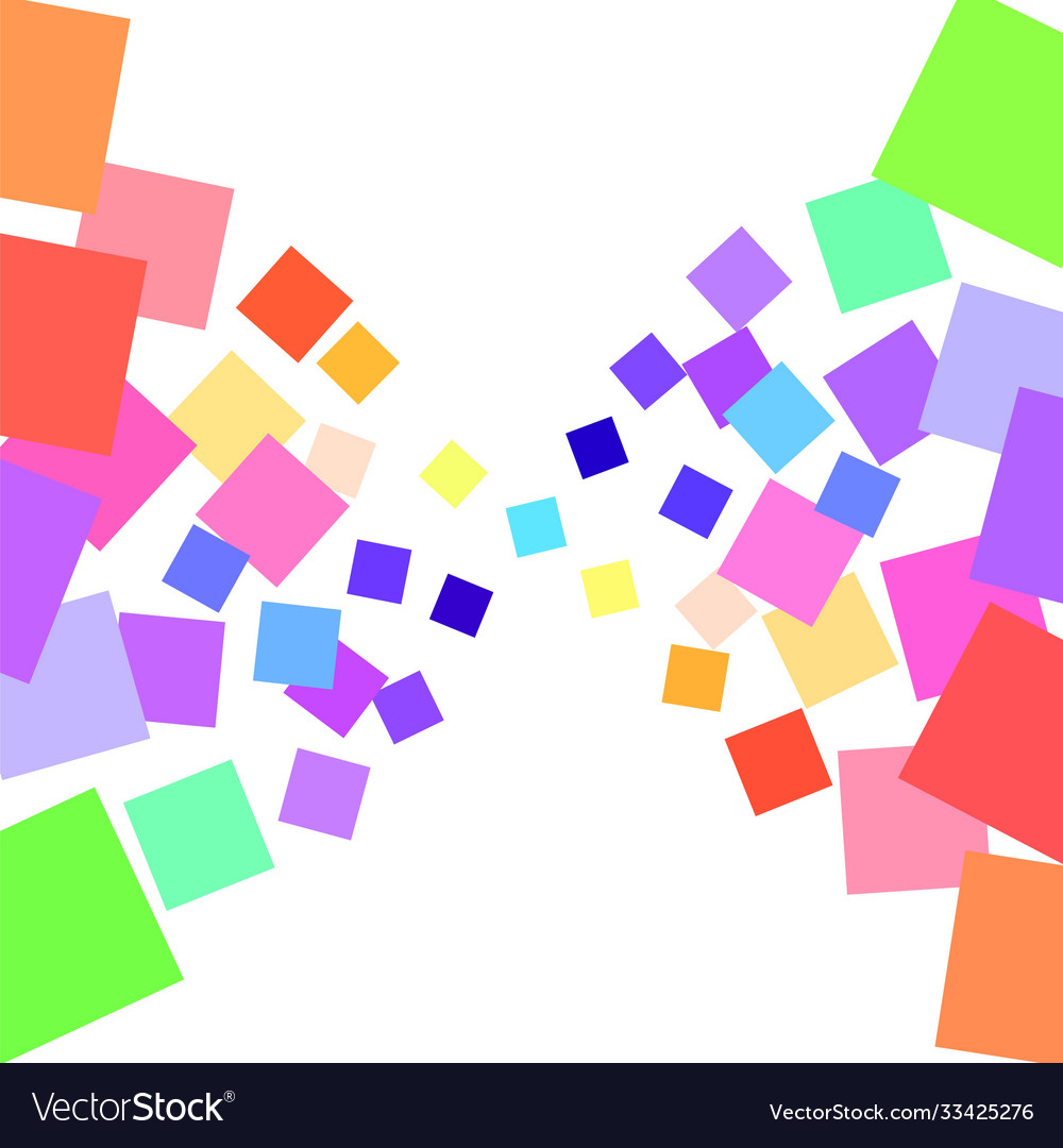 Background many colored squares different vector image Background many colored squares different