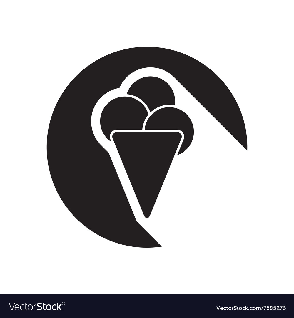 Black icon with ice cream