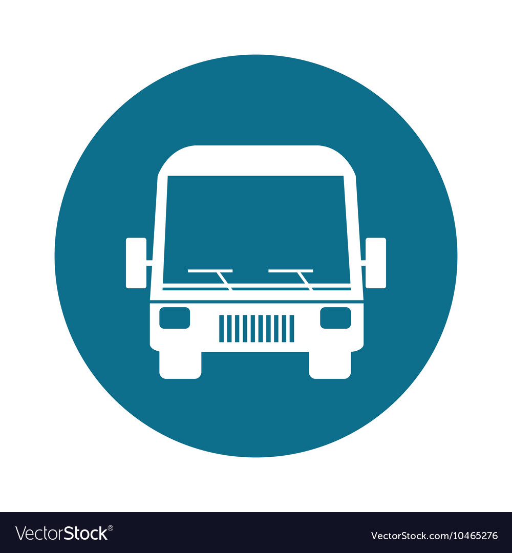 Bus icon over circle isolated design