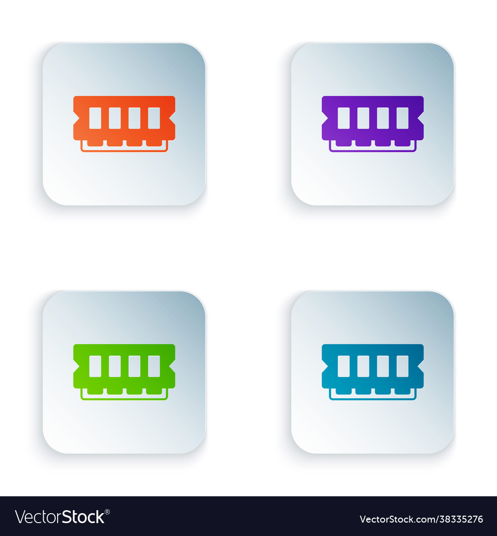 Color ram random access memory icon isolated vector image Color ram random access memory icon isolated