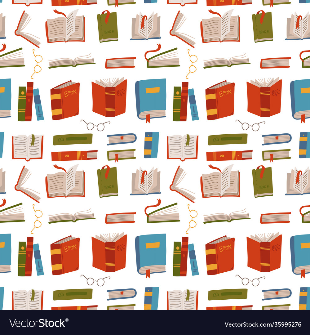 Colorful Books Seamless Pattern