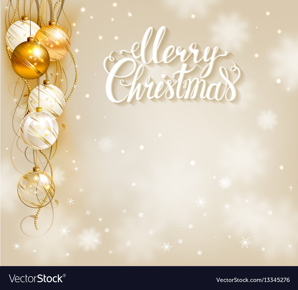 Elegant christmas background with gold and white Vector Image