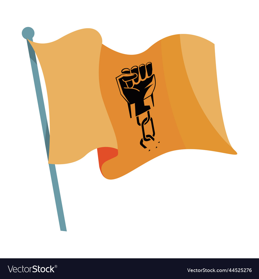 Fist with chain in flag