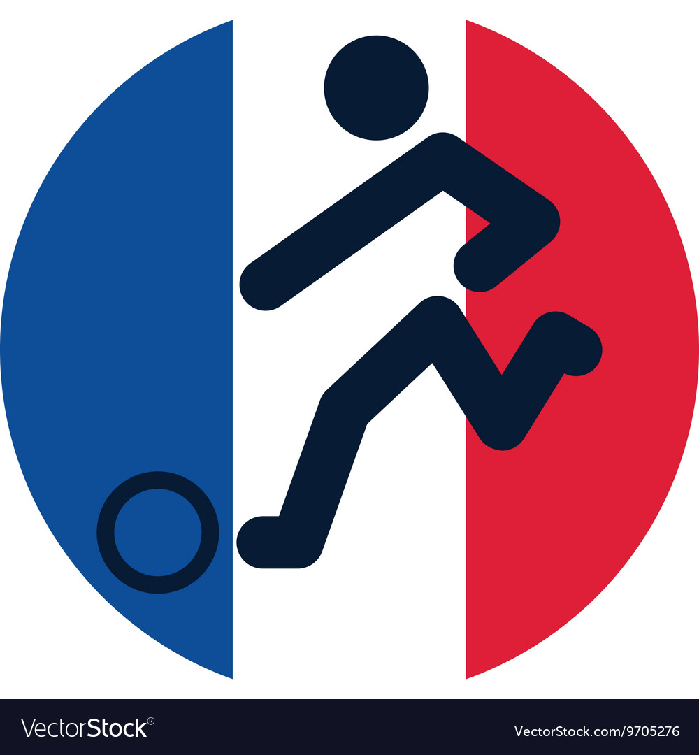 Football icon on french flag