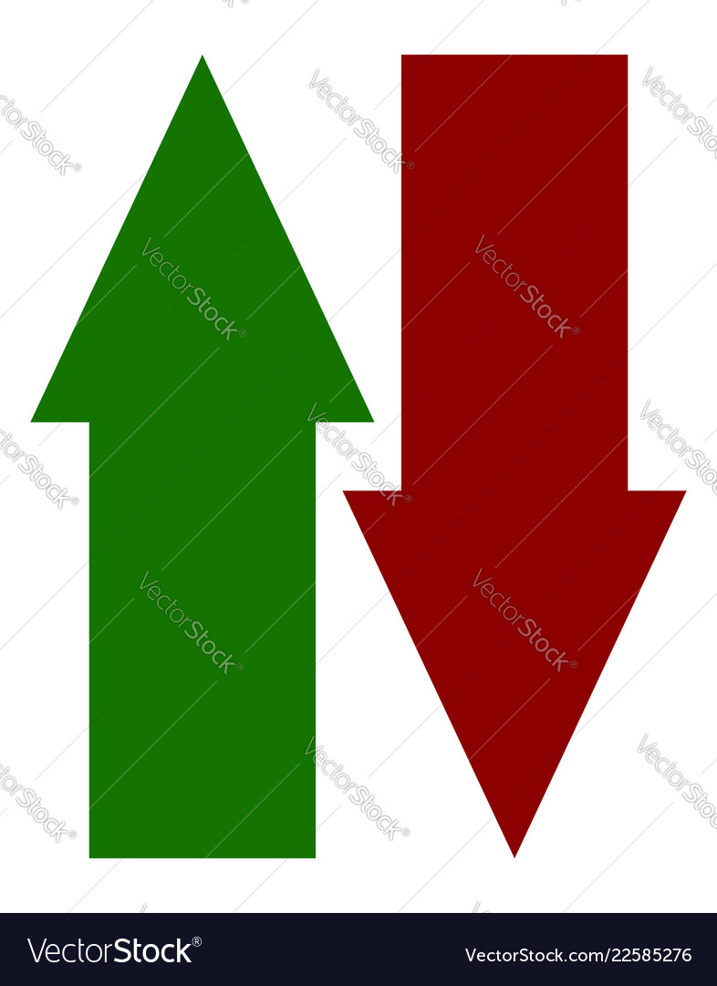 Green red up down arrow icons vertical arrows Vector Image