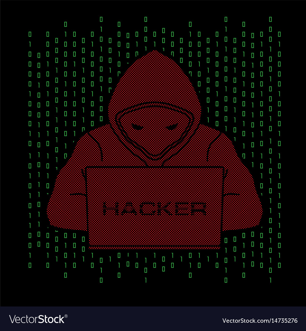 Hacker working on laptop
