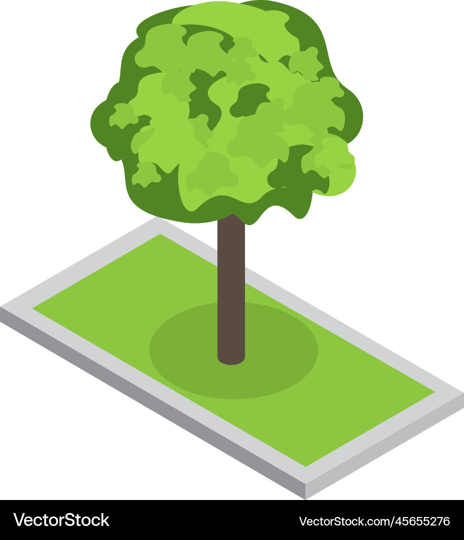 Park tree isometric composition Royalty Free Vector Image