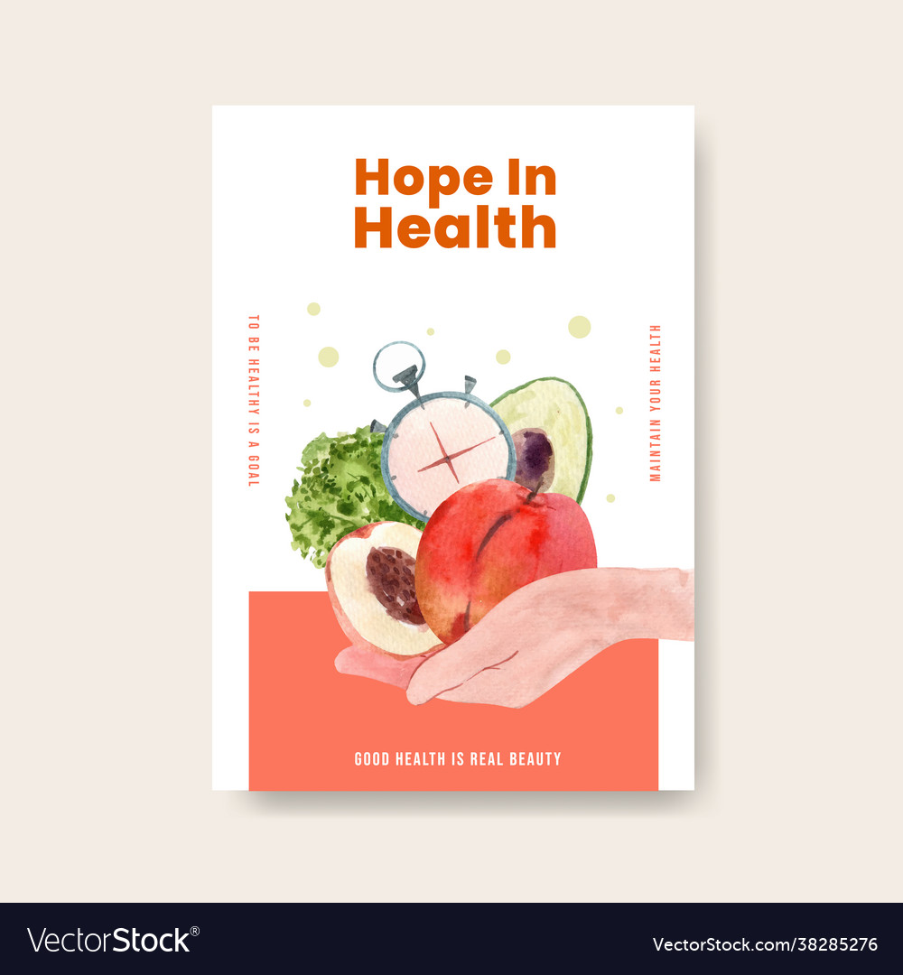 Poster template with world health day concept