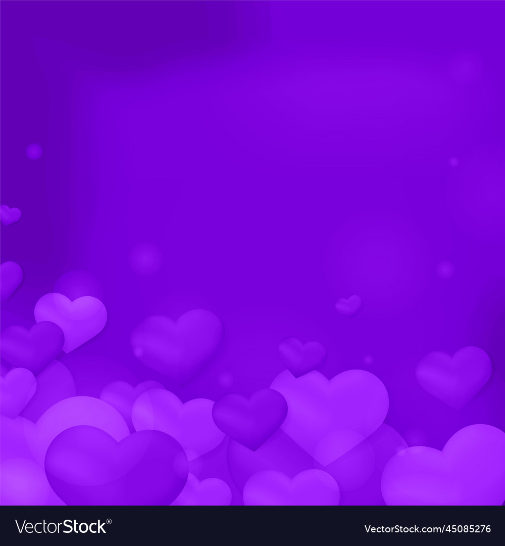 Purple heart bubble bokeh pattern background