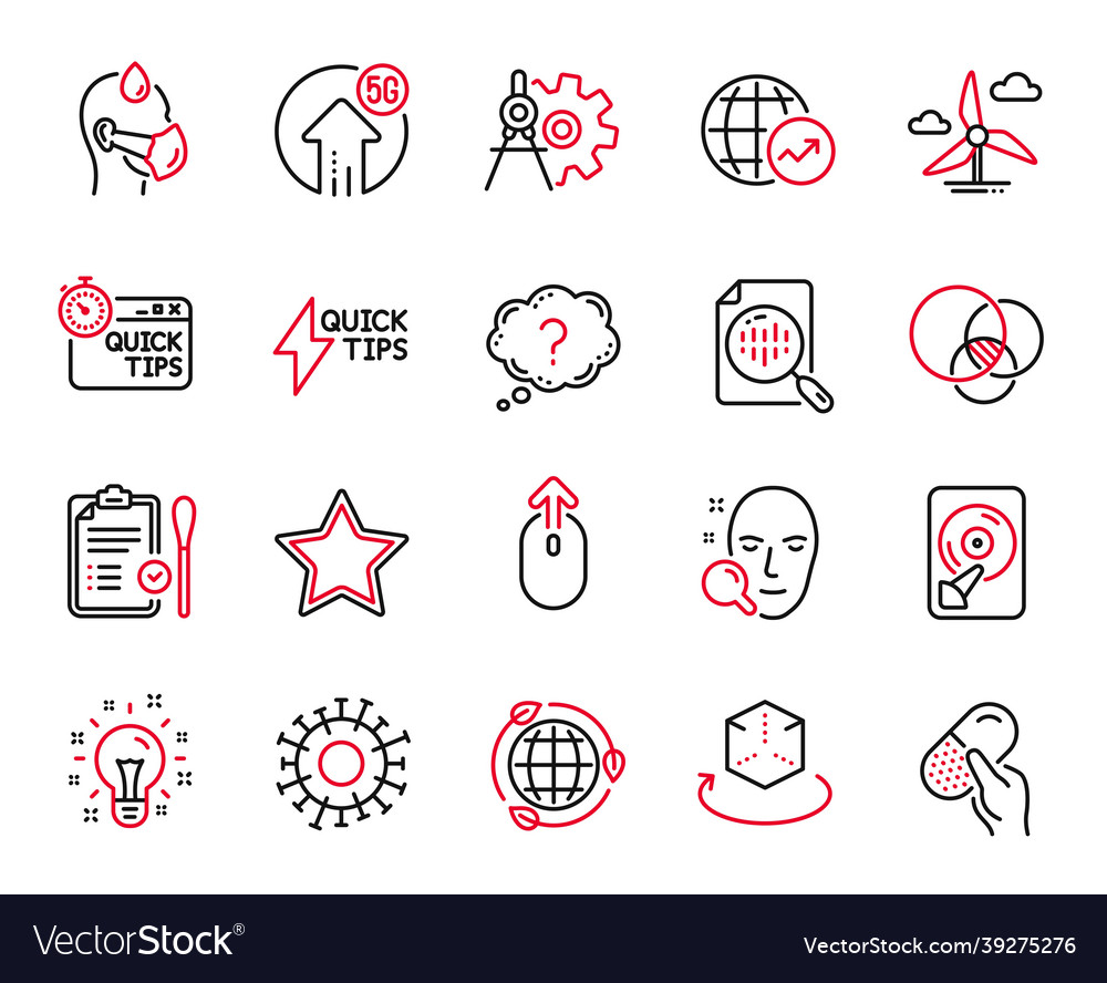 Set of science icons related to question vector image Set of science icons related to question