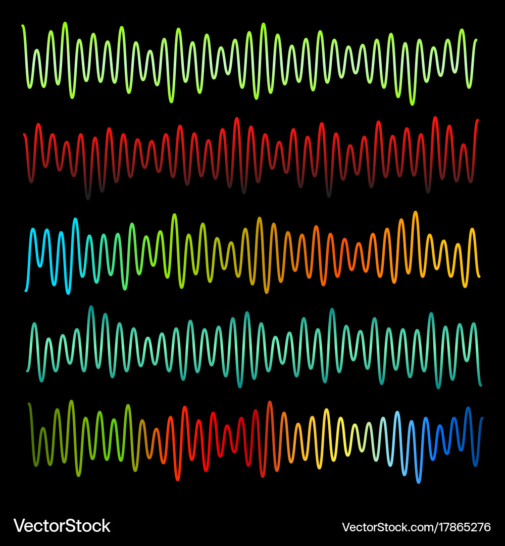 Sound waves set Royalty Free Vector Image - VectorStock