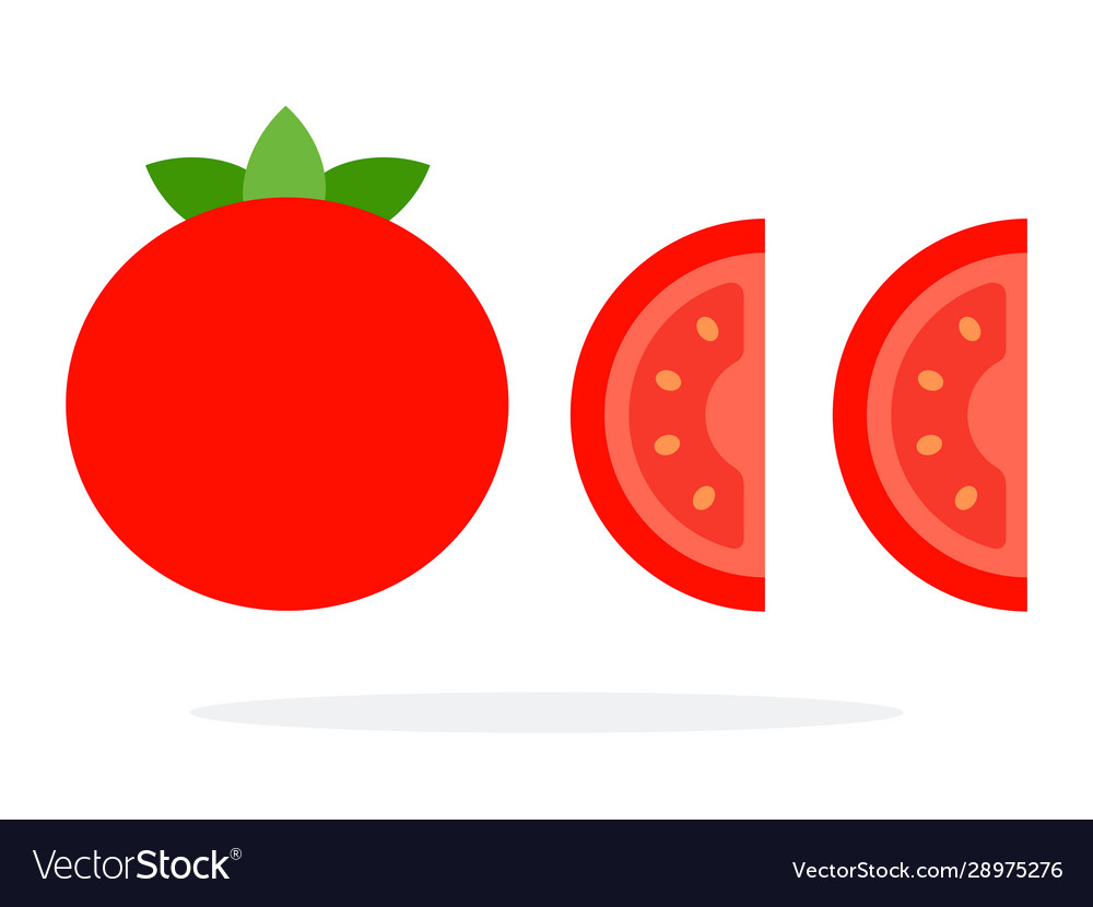 Whole fruit tomato and two wedges