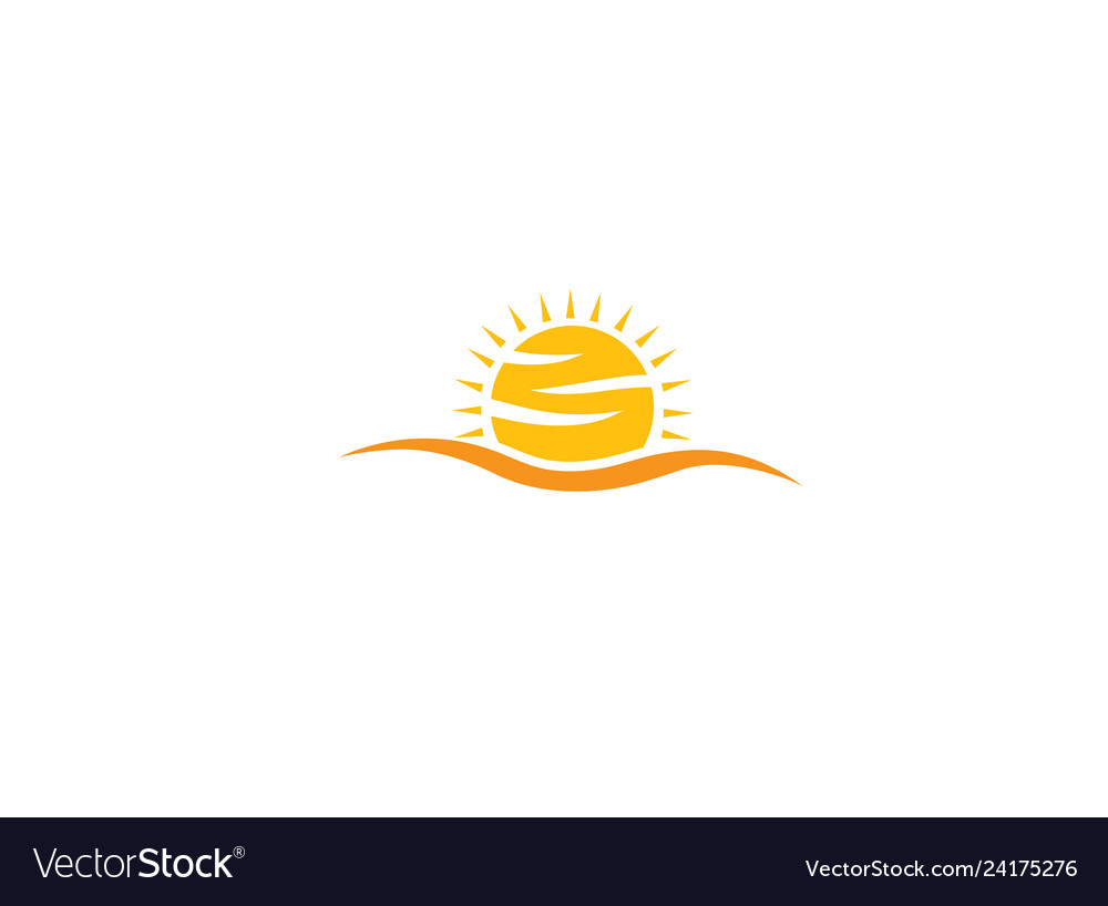 Yellow big bright and shiny sun sunrise for logo