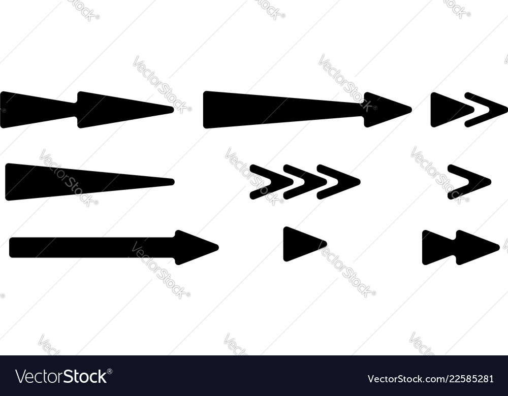 Arrowhead pointer set arrow shapes elements vector image Arrowhead pointer set arrow shapes elements