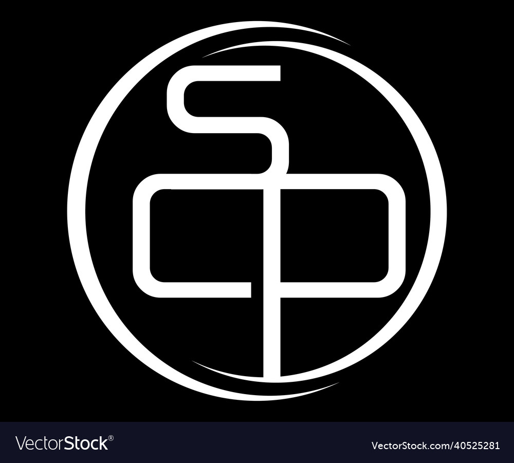 Blue scp logo design Royalty Free Vector Image