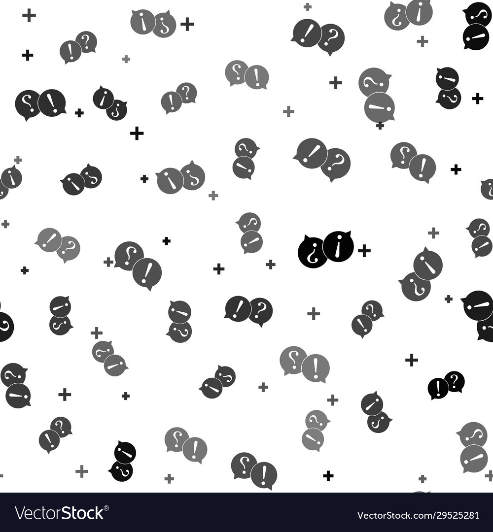 Black speech bubbles with question and exclamation vector image Black speech bubbles with question and exclamation