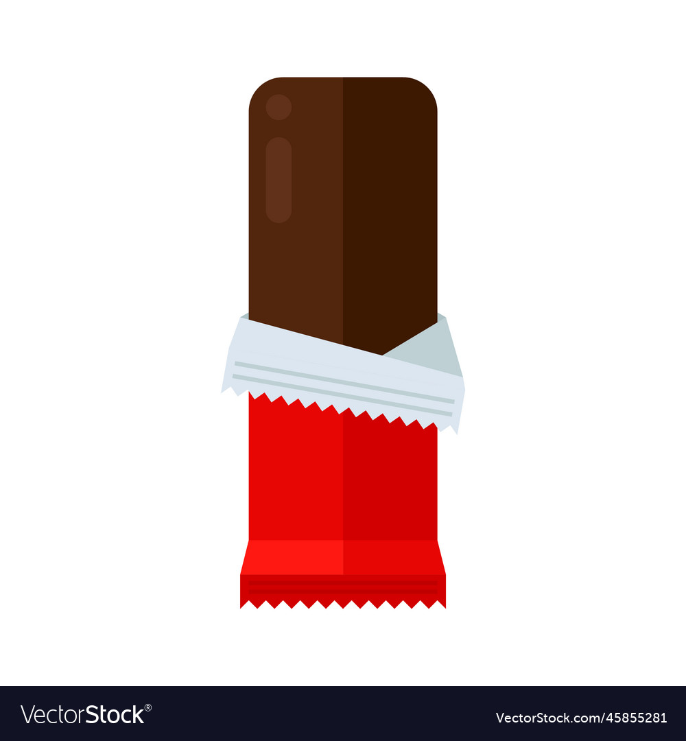 Chocolate bar in open package