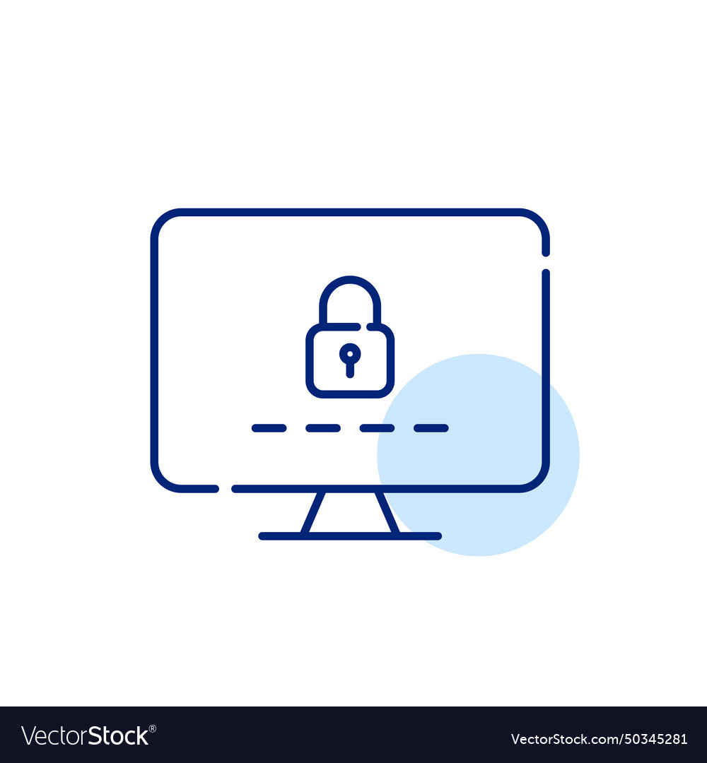 Computer monitor lock and password pixel perfect vector image Computer monitor lock and password pixel perfect