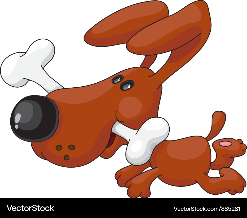 Dog and a bone Royalty Free Vector Image - VectorStock