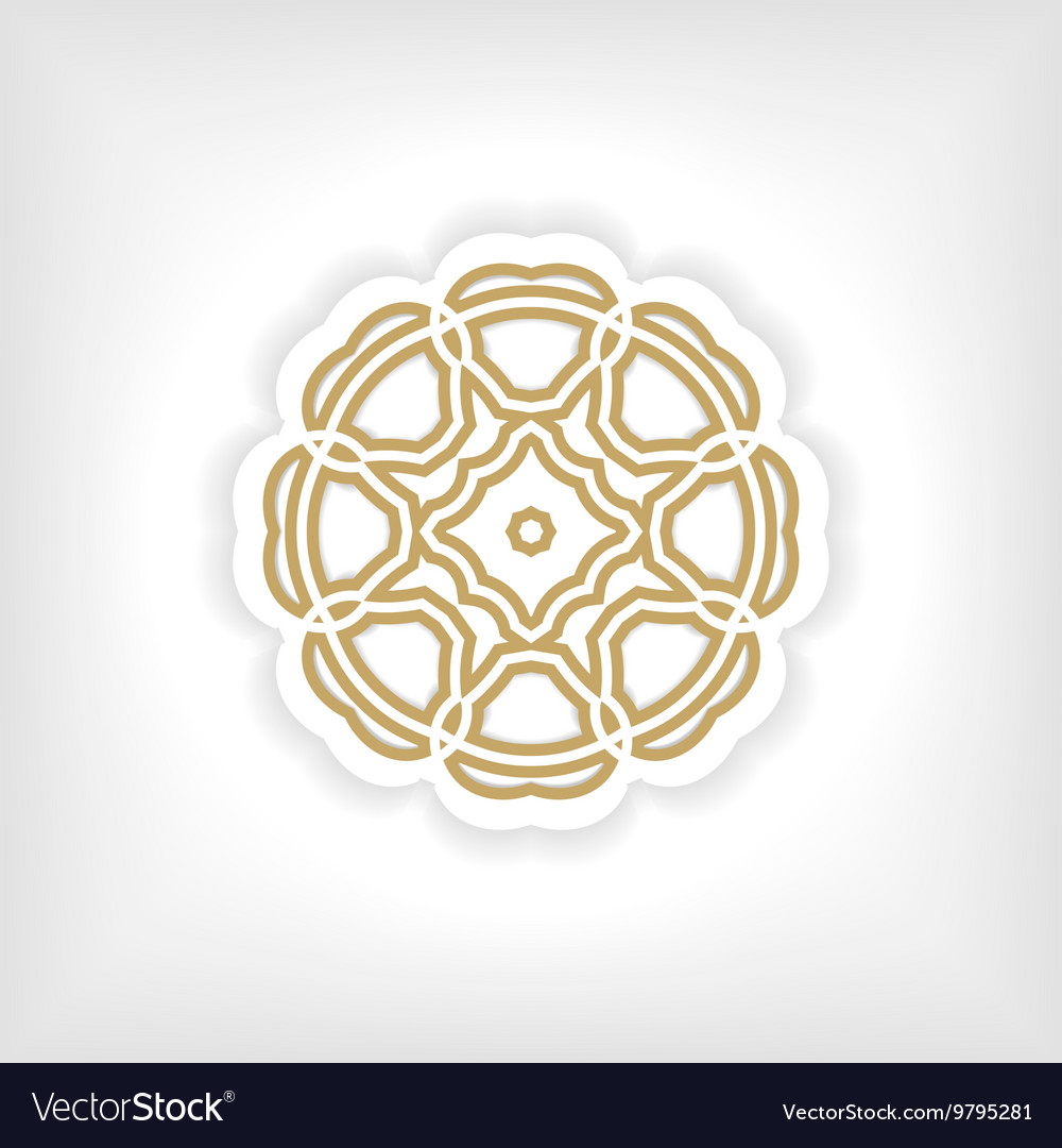 Gold mandala or geometrical figure decorative