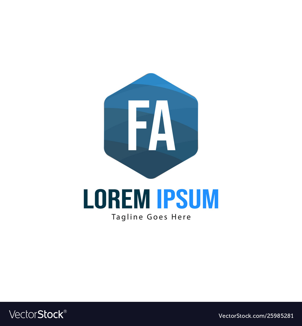 Original fa Logo Vorlage mit modernem Rahmen