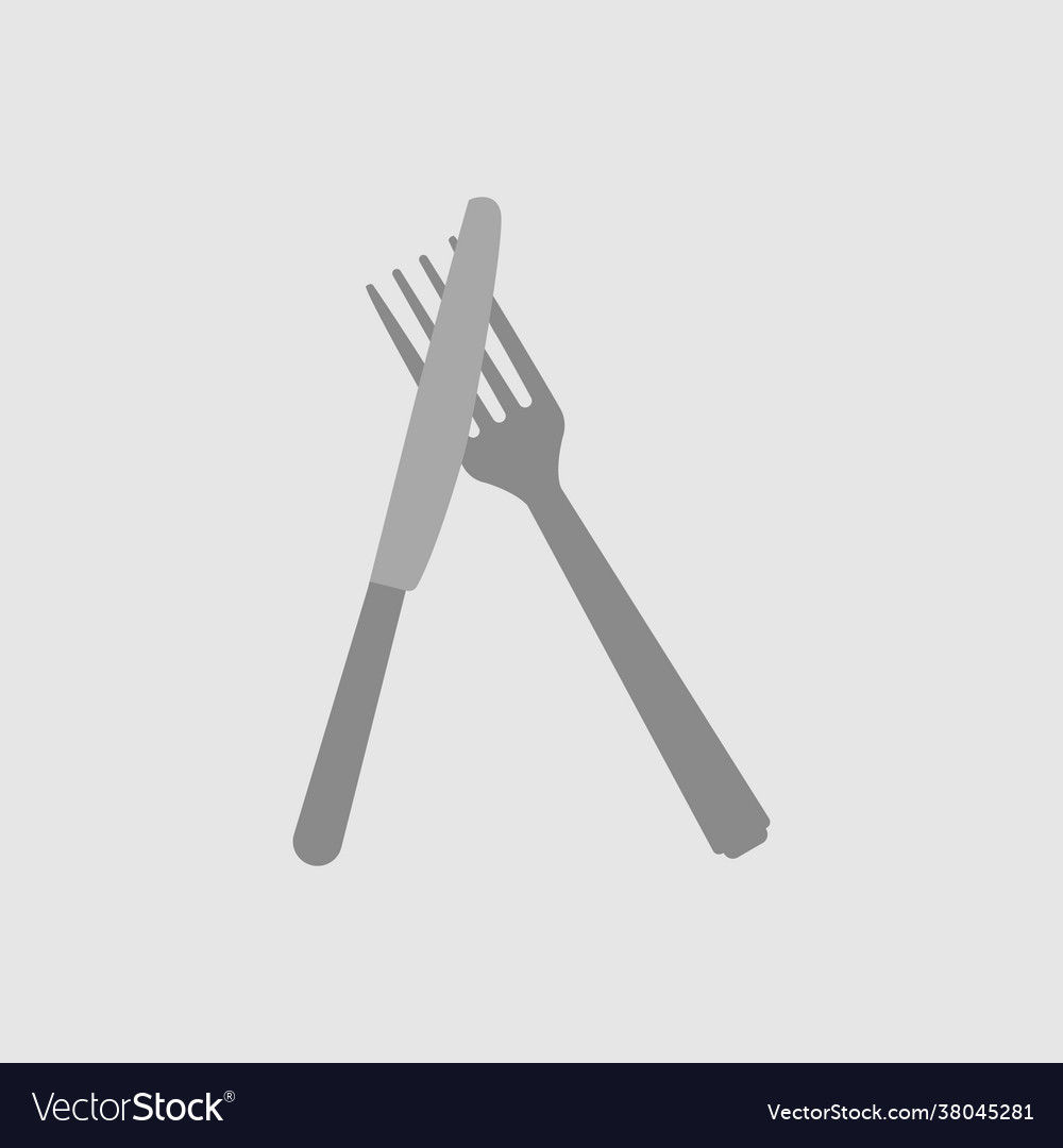 Knife with fork on a gray background vector image Knife with fork on a gray background