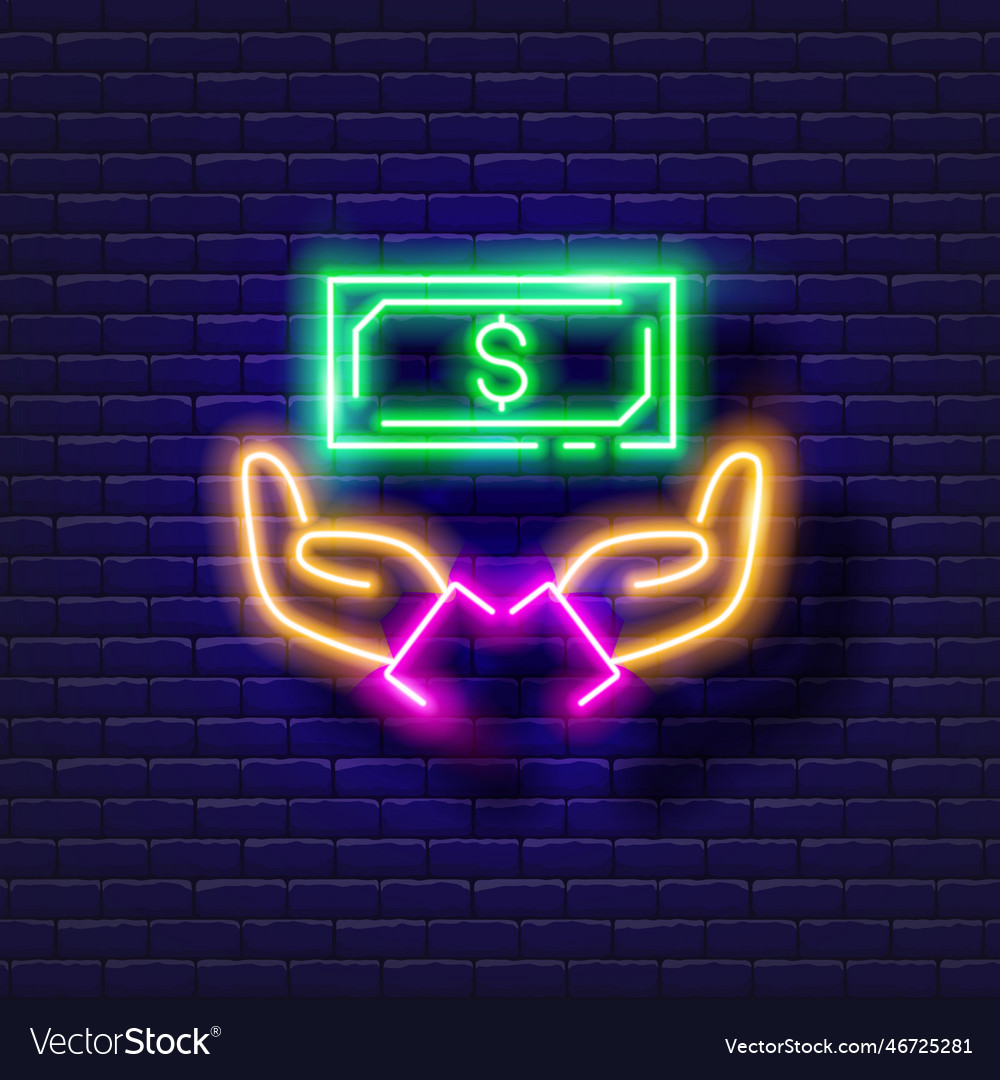 Geldsicherheit Neon Icon Finanzen