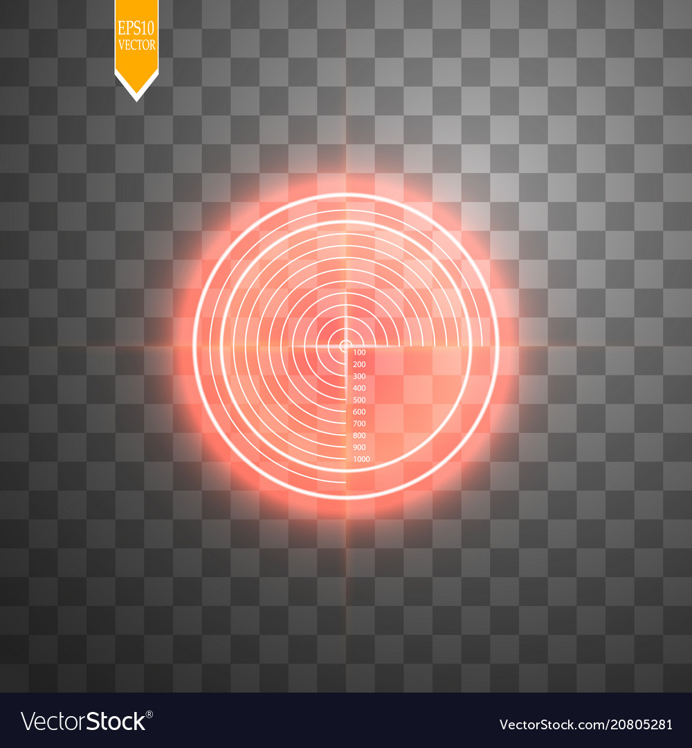 Neon target isolated game interface element vector image Neon target isolated game interface element
