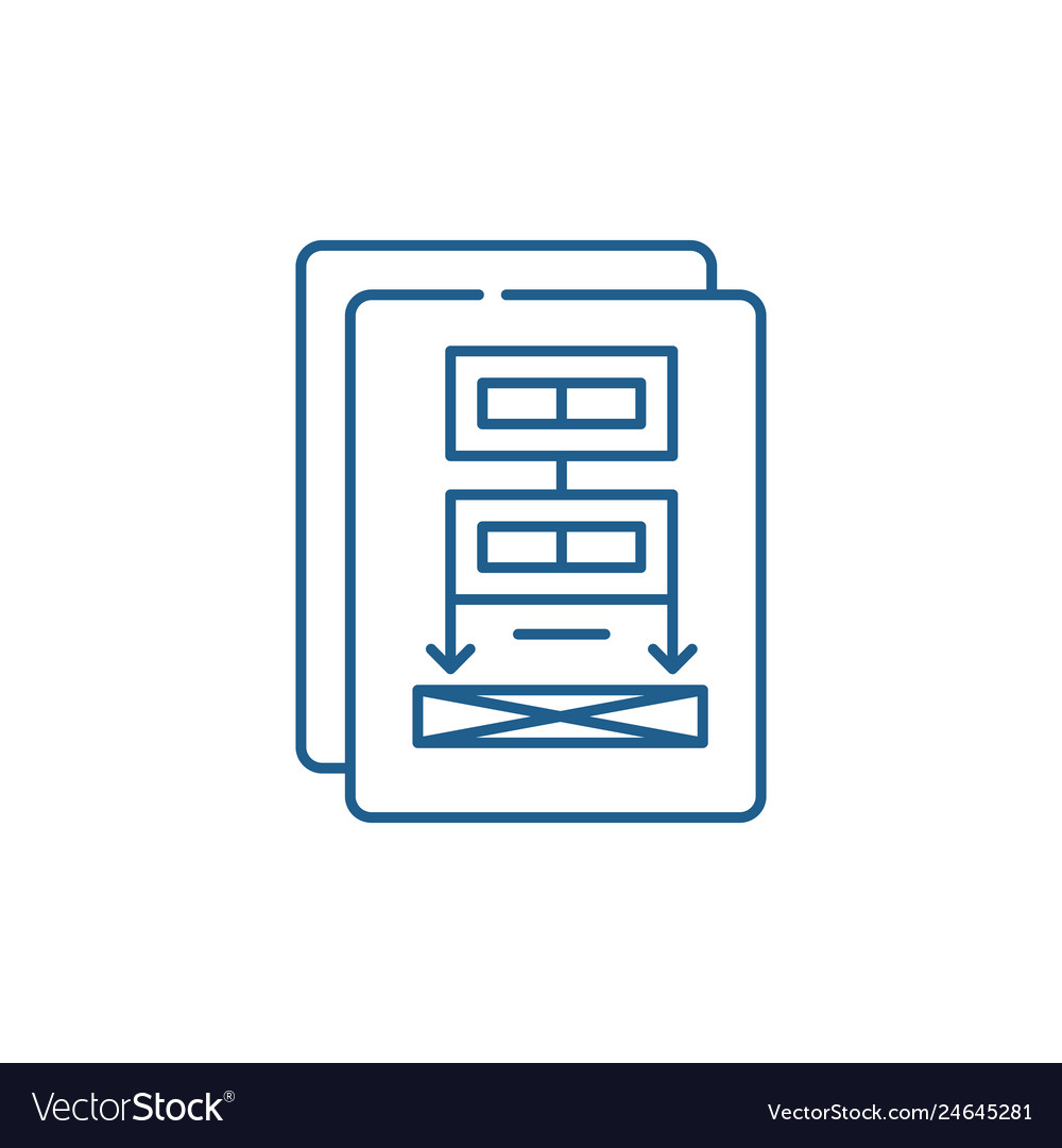 Project documentation line icon concept