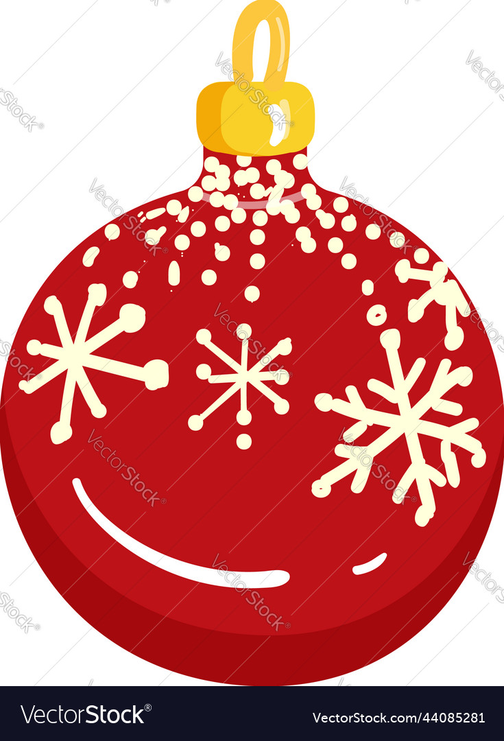 Red ball christmas tree toy icon cartoon winter Vector Image