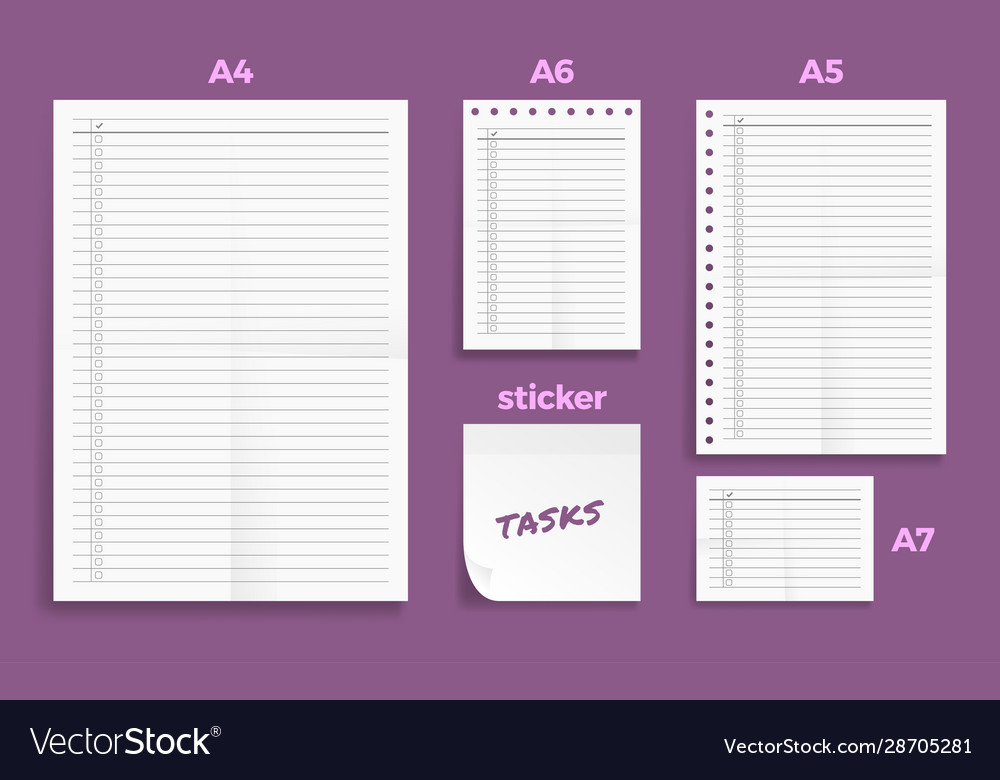 Set crumpled four standart blank task series