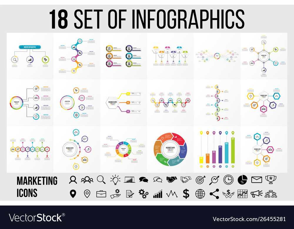 Set of infographics elements design template