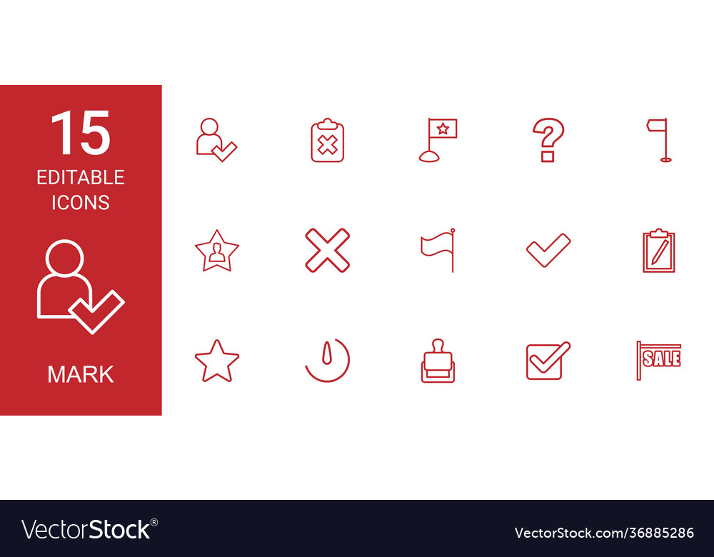 15 mark icons Royalty Free Vector Image - VectorStock