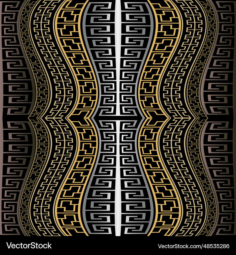 3d greek wavy borders seamless pattern repeat Vector Image