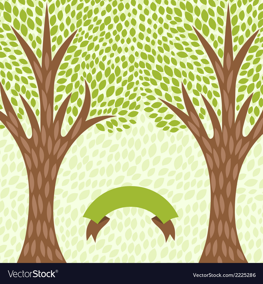 Abstract background with stylized trees in retro