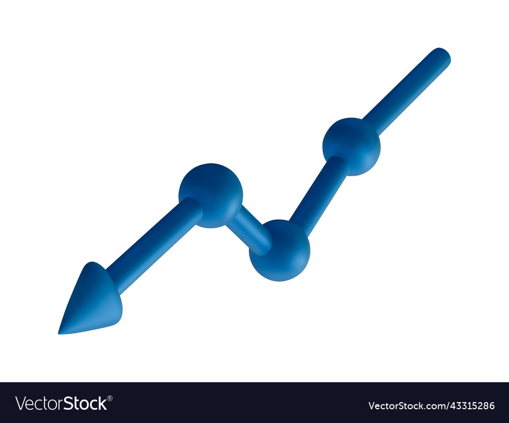 Arrow for decreasing progress on white background vector image Arrow for decreasing progress on white background