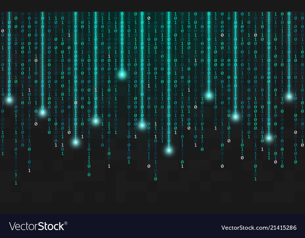 Binary Code Background - Glowing Lights
