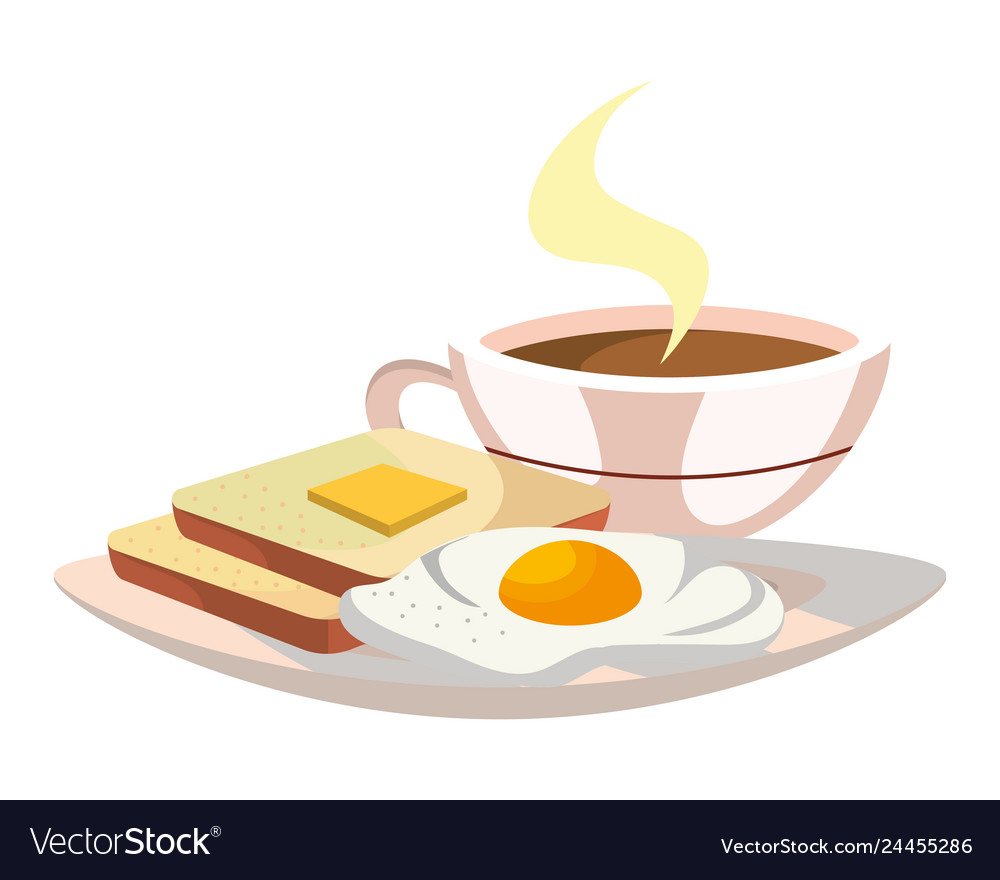 Delicious tasty breakfast cartoon Royalty Free Vector Image