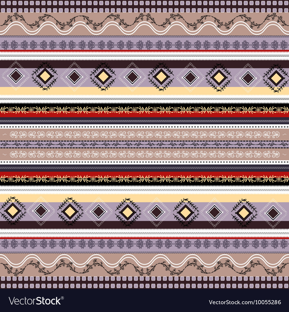 Ethnic boho seamless pattern colorful border