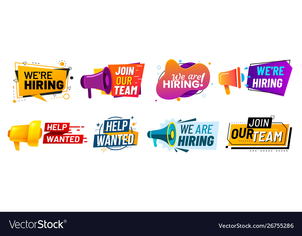 Join Our Team Banners We Are Hiring Communication Vector Image