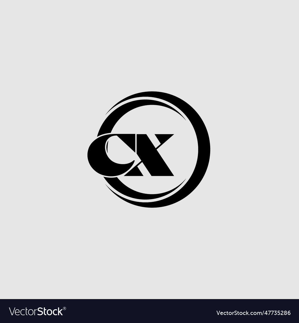 Letters cx simple circle linked line logo