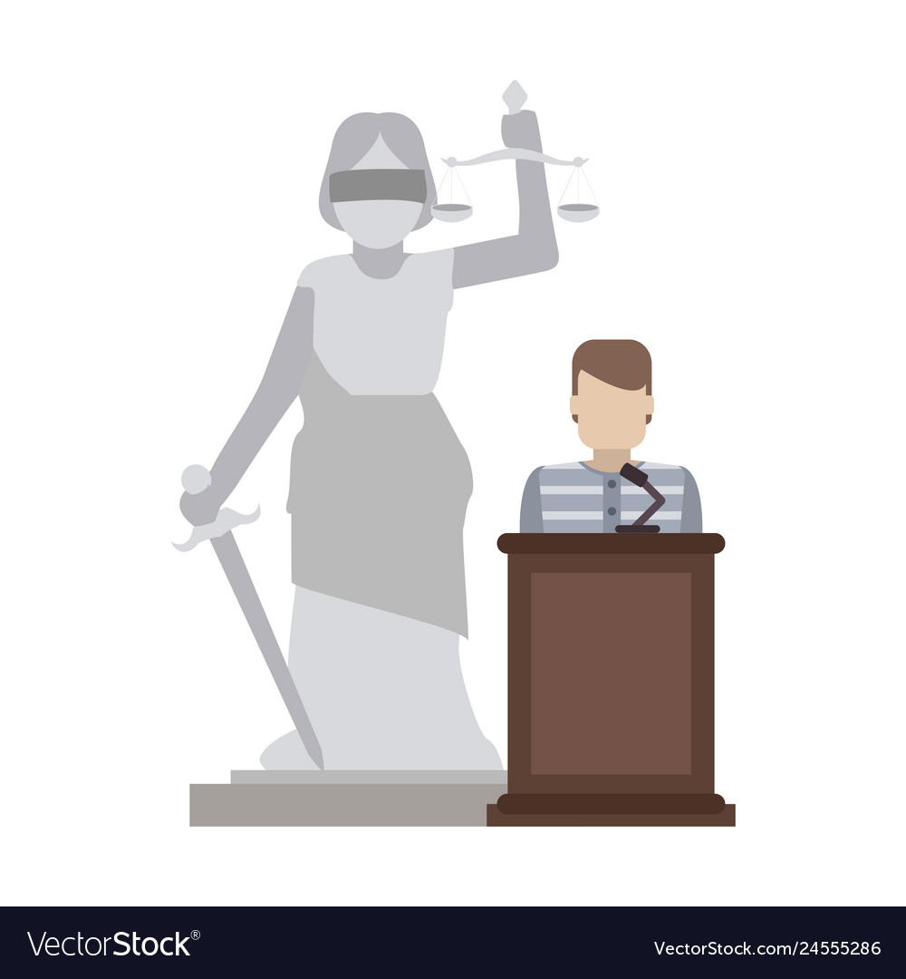 Prisoner on podium vector image Prisoner on podium