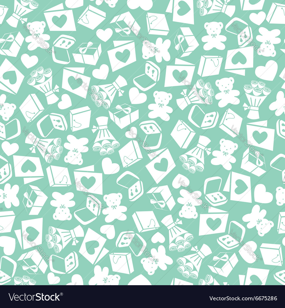 Seamless texture with different elements for valen