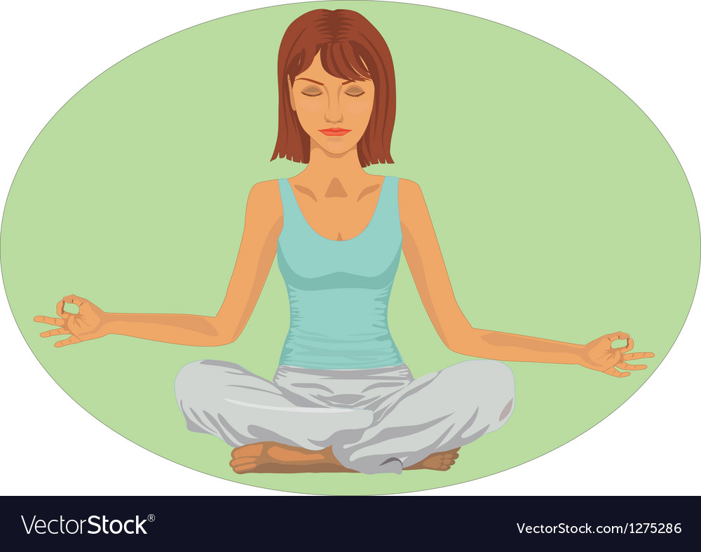 Serene woman in meditation position Royalty Free Vector