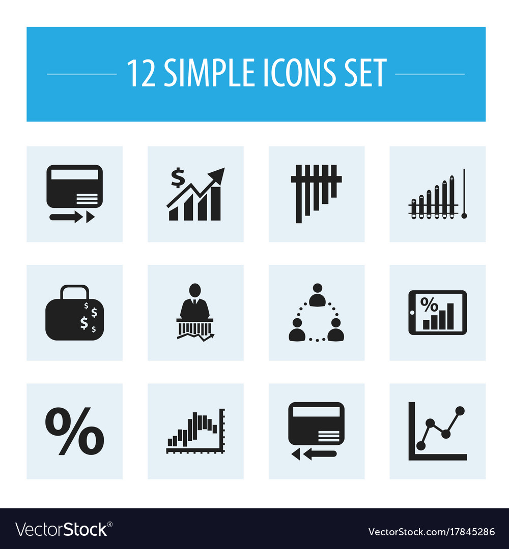 Set of 12 editable statistic icons includes