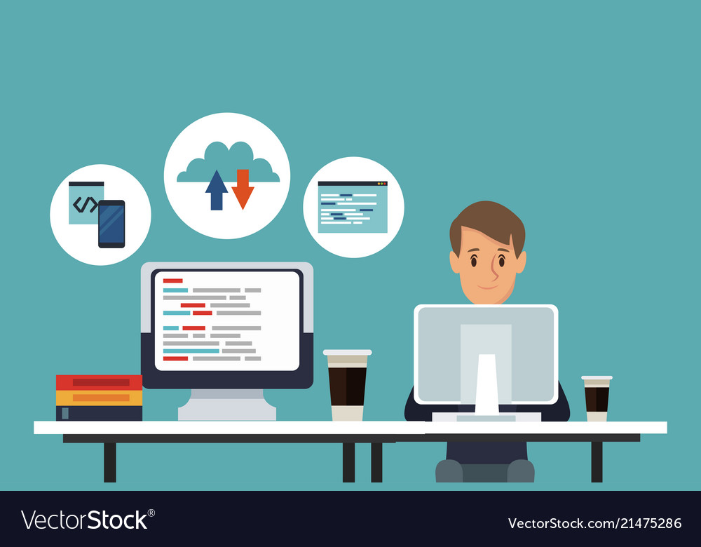 Software and programming vector image Software and programming