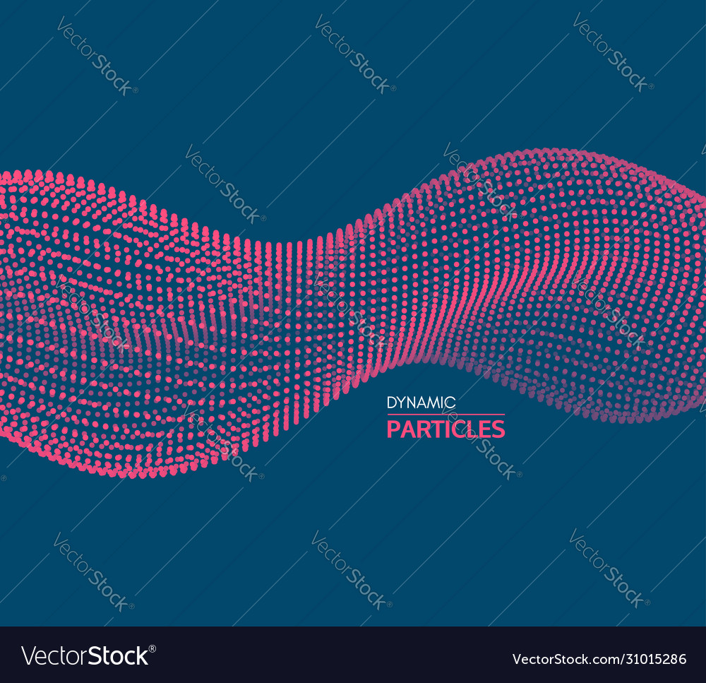Wavy background array with dynamic particles vector image Wavy background array with dynamic particles