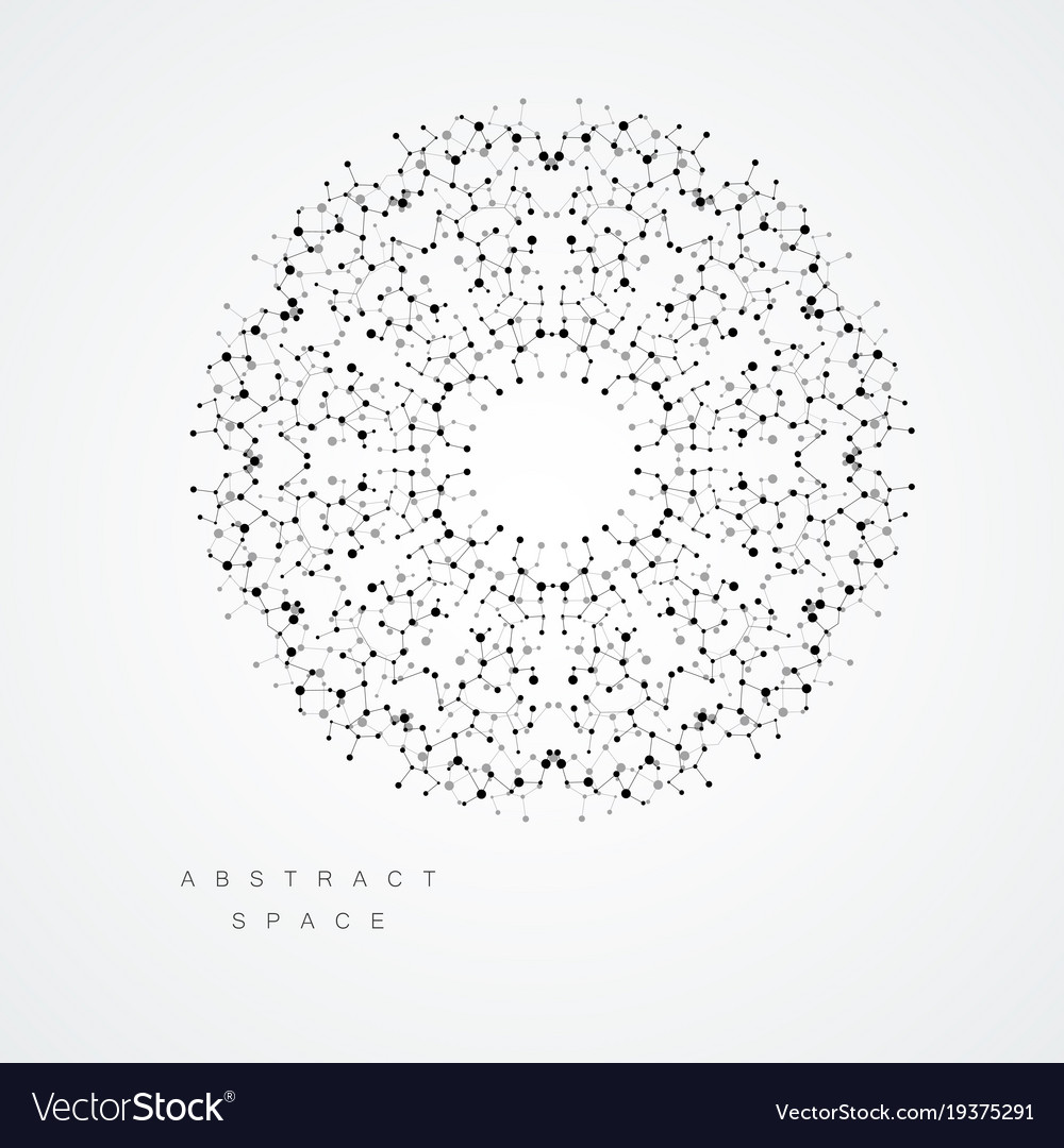 Abstract circle pattern structure connected dots