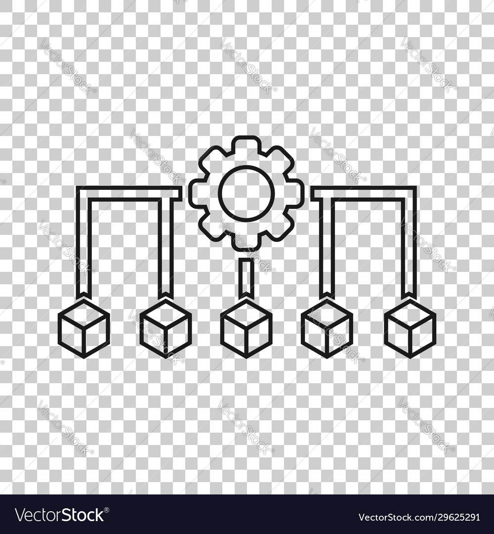 Api technology icon in flat style algorithm