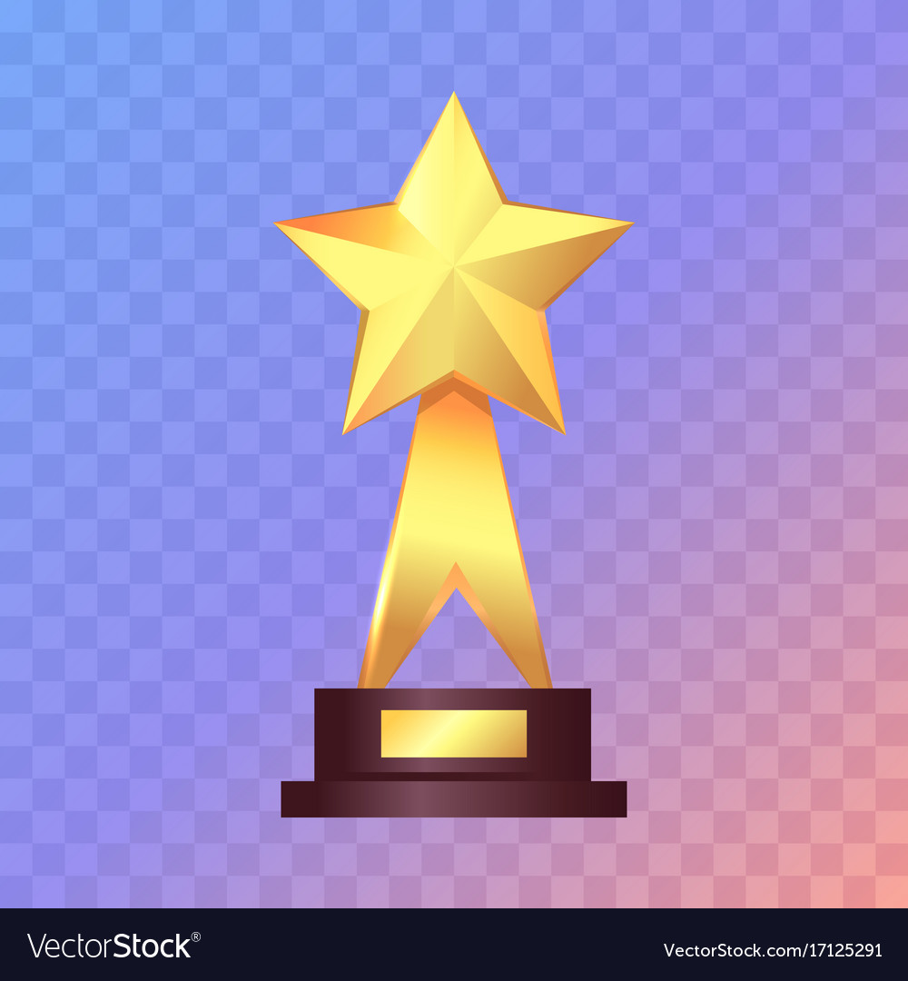 Best gold star trophy standing on white shelf